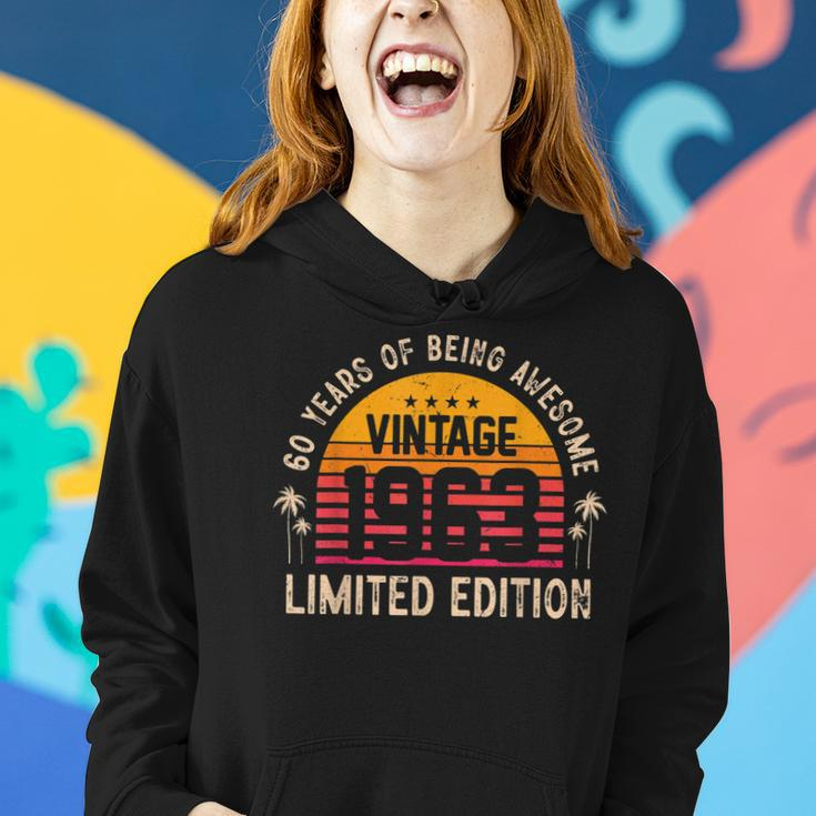 Awesome 60 Years Old 60Th Birthday Sunset Vintage 1963 Women Hoodie Gifts for Her