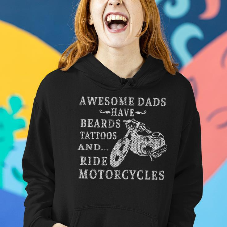Awesome Dads Have Beards Tattoos And Ride Motorcycles Women Hoodie Gifts for Her