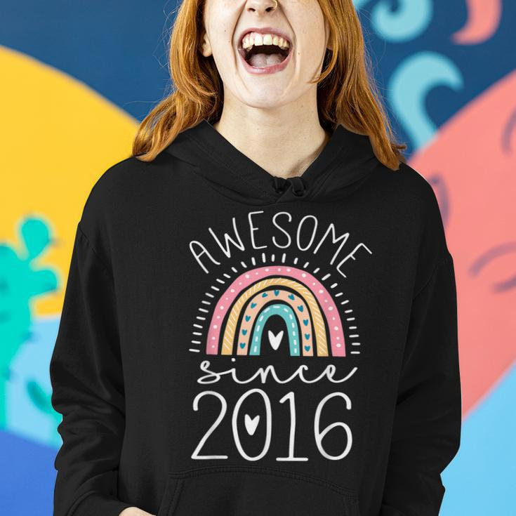 Awesome Since 2016 7Th Birthday Rainbow Gifts Born In 2016 Women Hoodie Gifts for Her
