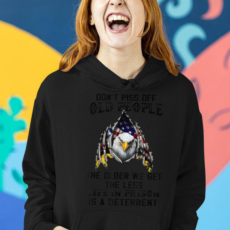 Bald Eagle American Flag 4Th Of July Funny Old People Saying V2 Women Hoodie Gifts for Her