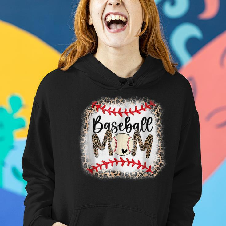 Baseball Mom Leopard Funny Softball Mom Mothers Day 2023 Women Hoodie Gifts for Her