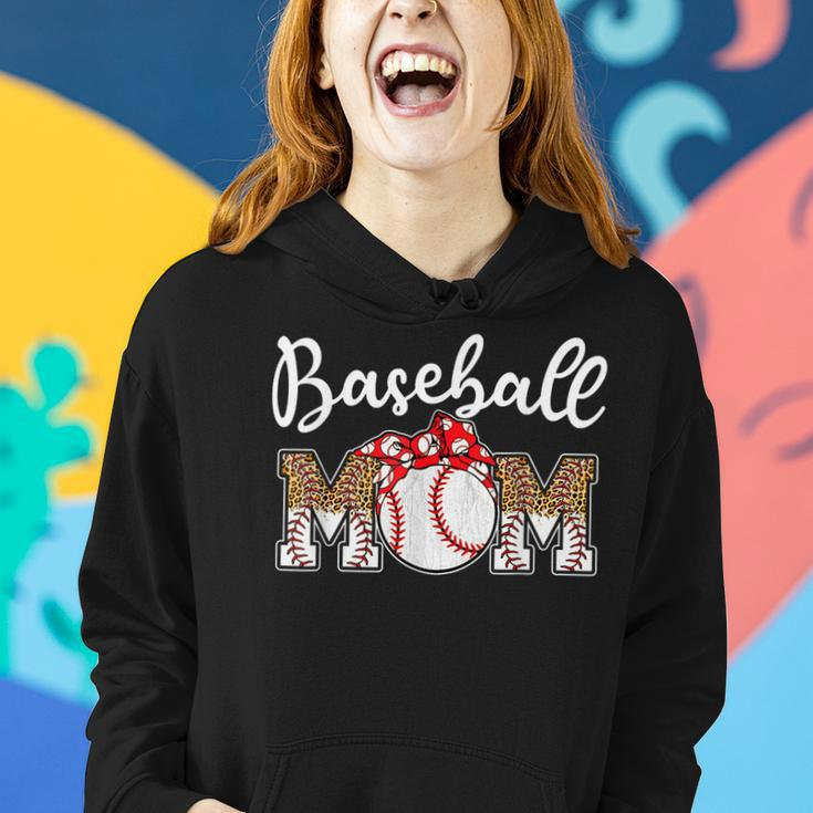 Baseball Mom Leopard Funny Softball Mom Mothers Day 2023 Women Hoodie Gifts for Her