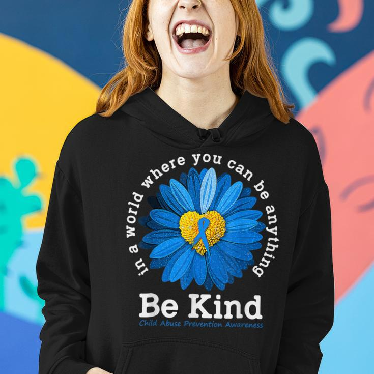 Be Kind Blue Sunflower Child Abuse Prevention Awareness Women Hoodie Gifts for Her