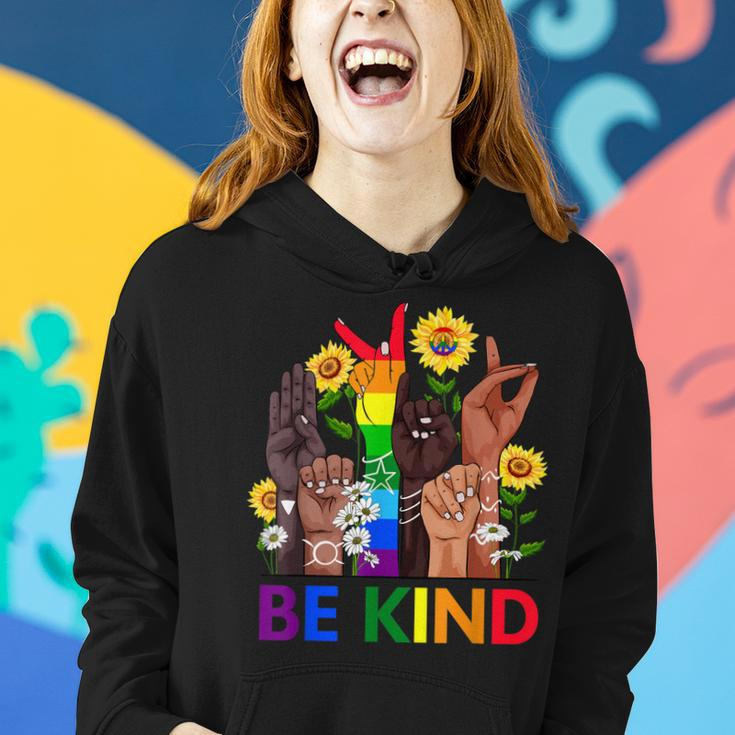 Be Kind Sign Language Hand Talking Lgbtq Gay Les Pride Asl Women Hoodie Gifts for Her