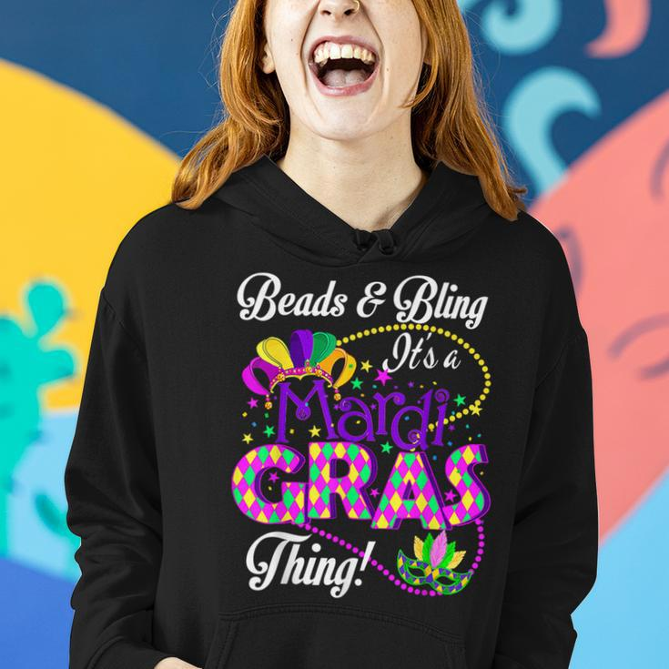 Beads And Bling Its A Mardi Gras Thing Funny Mardi Gras Women Hoodie Gifts for Her