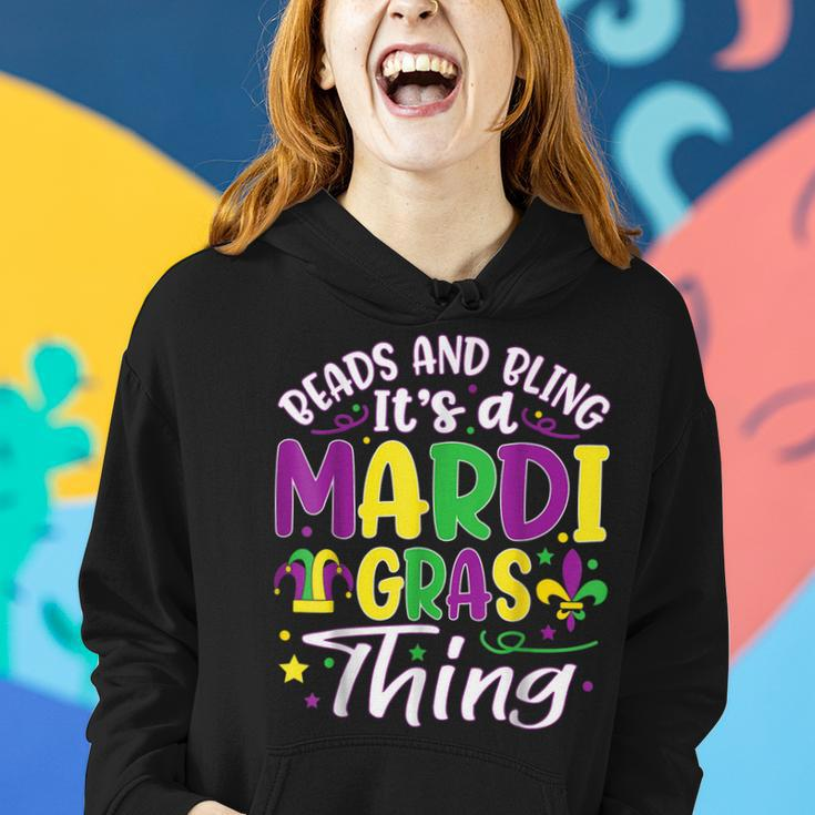 Beads And Bling Its A Mardi Gras Thing Funny Mardi Gras Women Hoodie Gifts for Her