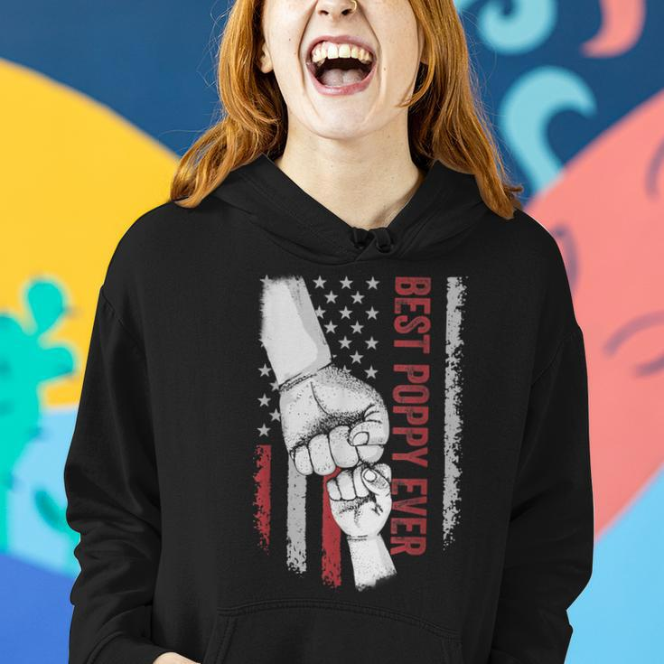 Best Dad Ever Poppy American Flag For Dad Women Hoodie Gifts for Her