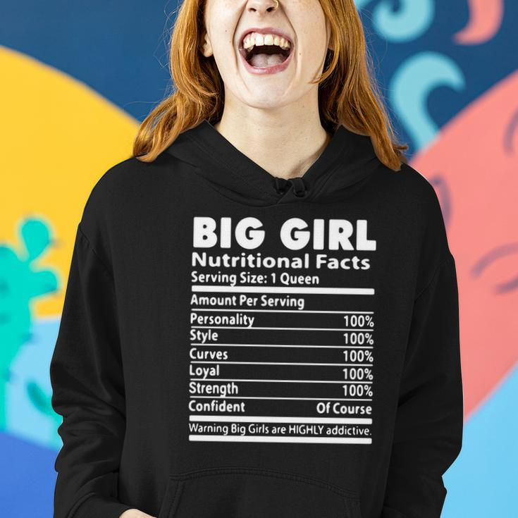 Big Girl Nutrition Facts Serving Size 1 Queen Amount Per Serving Women Hoodie Graphic Print Hooded Sweatshirt Gifts for Her