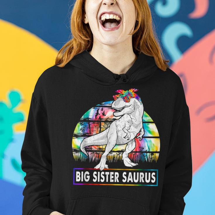 Big Sistersaurus Dinosaur Big Sister Saurus Family Matching Women Hoodie Gifts for Her