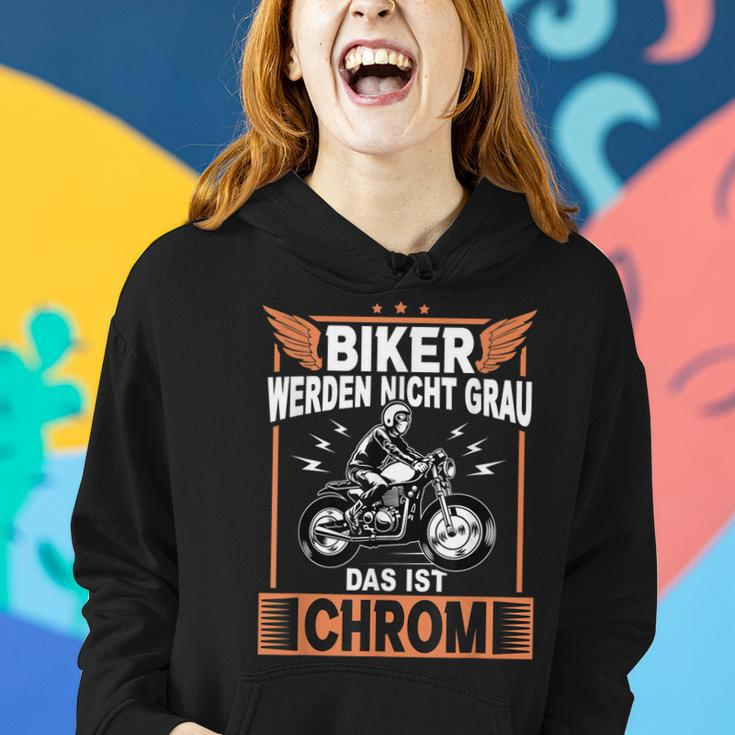 Biker Grau Chrom Motorrad Motorradfahrer Motorradfahren Frauen Hoodie Geschenke für Sie