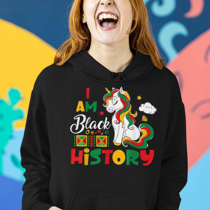 Black History Month I Am Black History Pride Unicorn Women Hoodie Gifts for Her