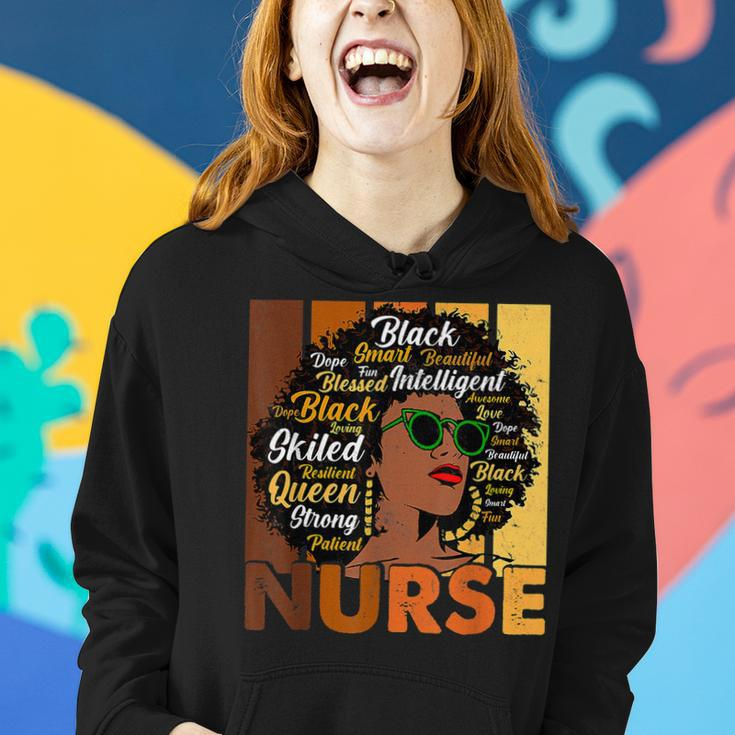Black Woman Nurse Afro Melanin Cool Black History Month Women Hoodie Gifts for Her