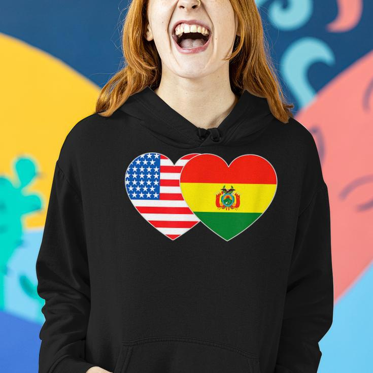 Bolivien USA Flagge Herz Hoodie für Bolivianisch-Amerikanische Patrioten Geschenke für Sie