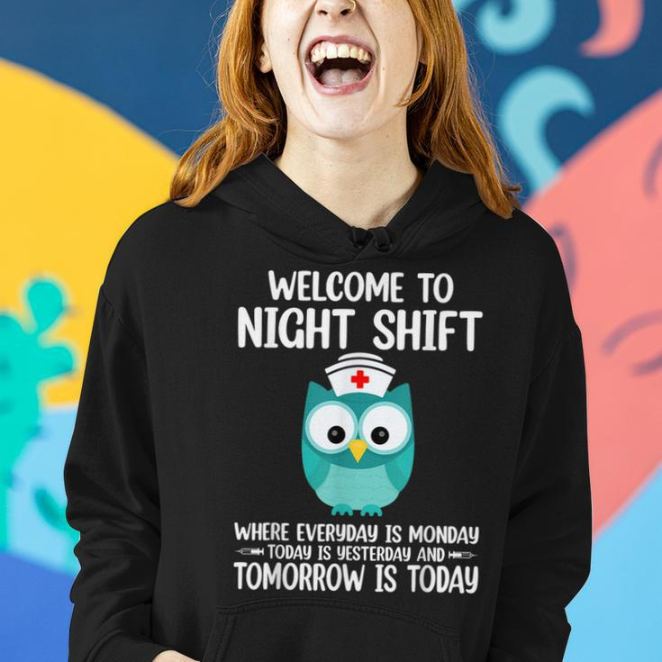 Bsn Lpn Cna Funny Nursing Owl Welcome To Night Shift Nurse Women Hoodie Gifts for Her