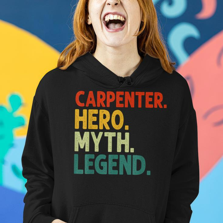Carpenter Hero Myth Legend Retro Vintage Holzarbeiter Frauen Hoodie Geschenke für Sie