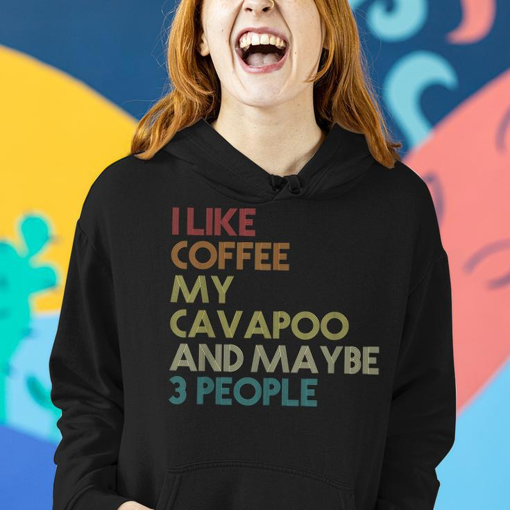 Cavapoo Dog Owner Coffee Lovers Funny Quote Vintage Retro Women Hoodie Gifts for Her