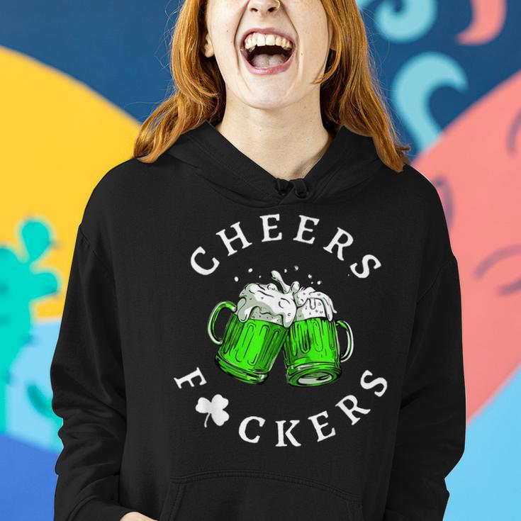 Cheers Fckers St Patricks Day Men Women Beer Drinking Funny Women Hoodie Gifts for Her