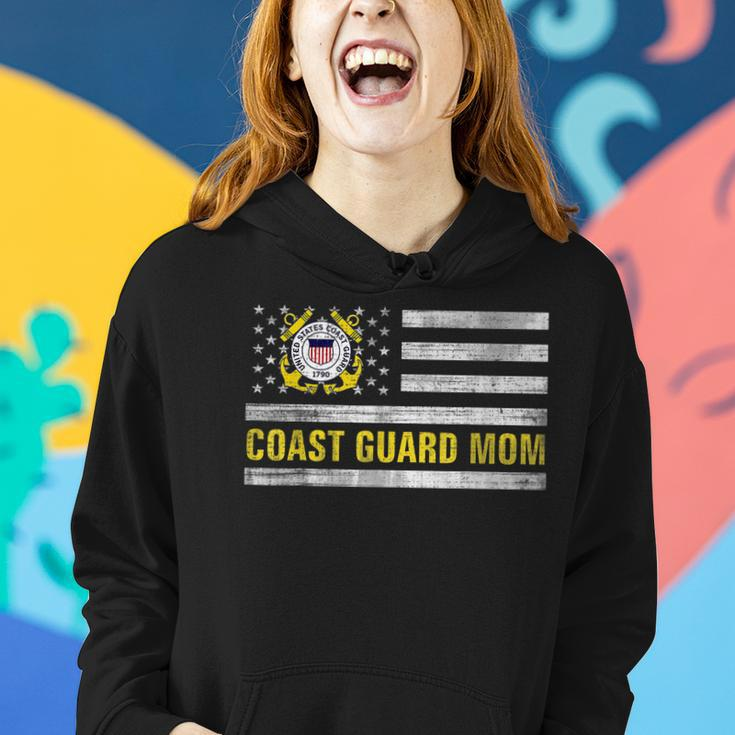 Coast Guard Mom With American Flag Gift For Veteran Day Women Hoodie Gifts for Her