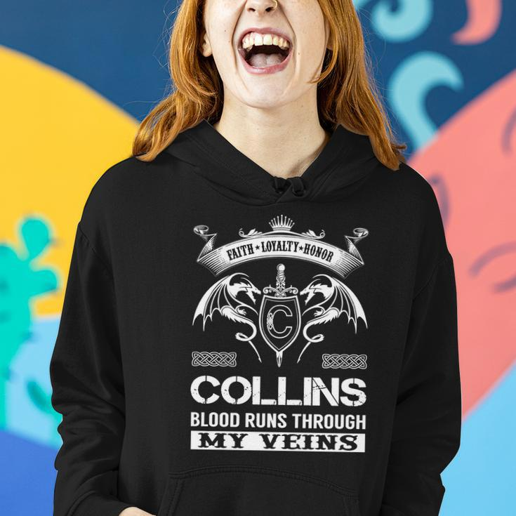 Collins Last Name Surname Tshirt Women Hoodie Graphic Print Hooded Sweatshirt Gifts for Her