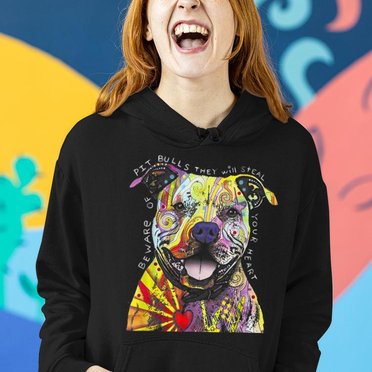 Colorful Baby Pit-Bull Terrier Lover Dad Mom Funny Kidding Women Hoodie Gifts for Her