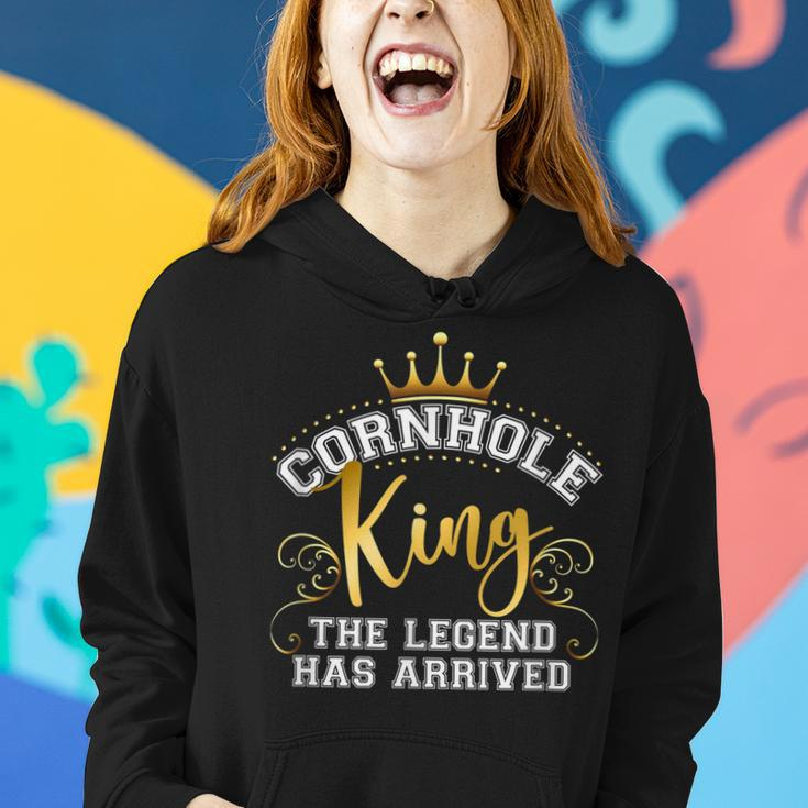 Cornhole King Legend Has Arrived Vintage Frauen Hoodie Geschenke für Sie