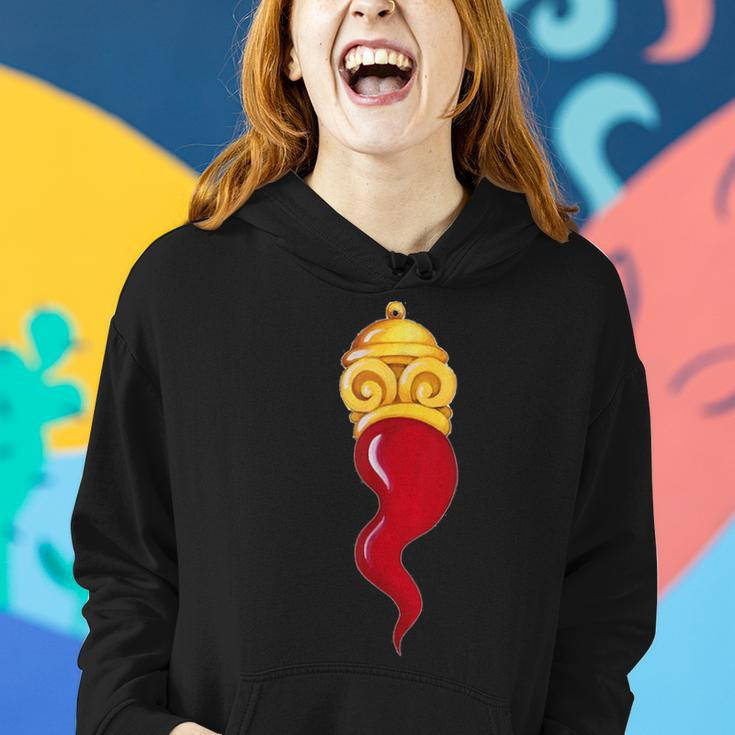 Corno Ionian Horn Red Chilli Neapolitan Good Luck Charm Gift Women Hoodie Graphic Print Hooded Sweatshirt Gifts for Her