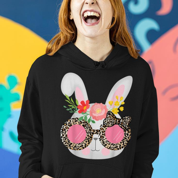 Cute Bunny Face Leopard Glasses Easter For Women N Girl Women Hoodie Gifts for Her