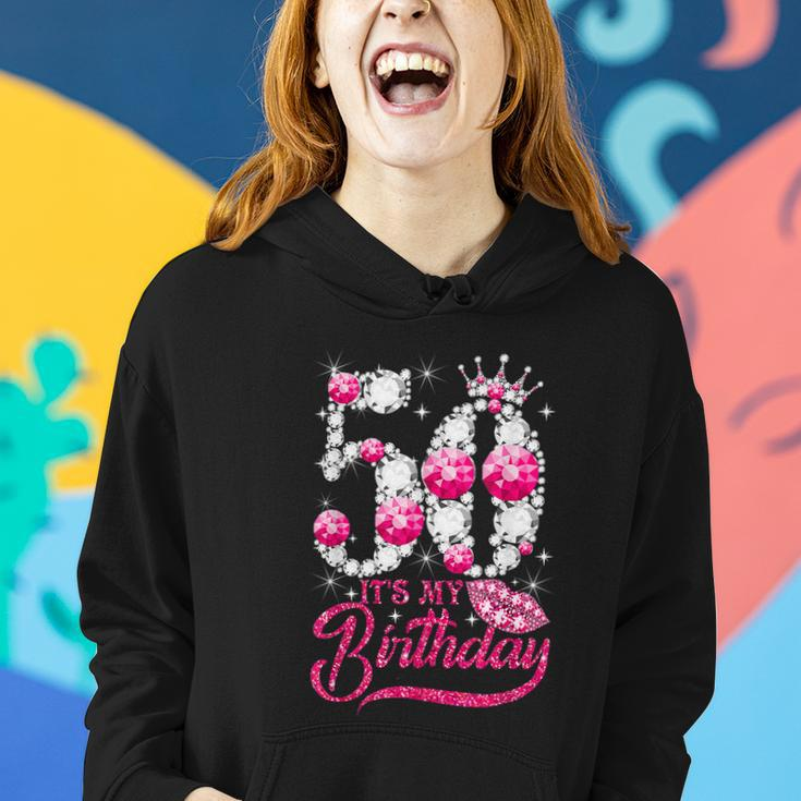 Cute Gift Its My 50Th Birthday Queen 50 Years Old Shoes Crown Diamond Funny Gif Women Hoodie Gifts for Her