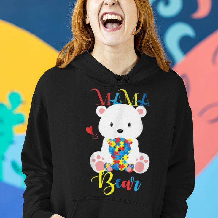 Cute Polar Bear Lovers Mama Bear Autism Mother Puzzle Baby Women Hoodie Gifts for Her