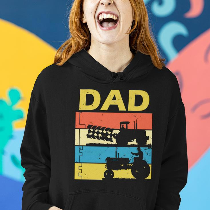 Dad Life Tractor Farmer Retro Tractor Women Hoodie Gifts for Her