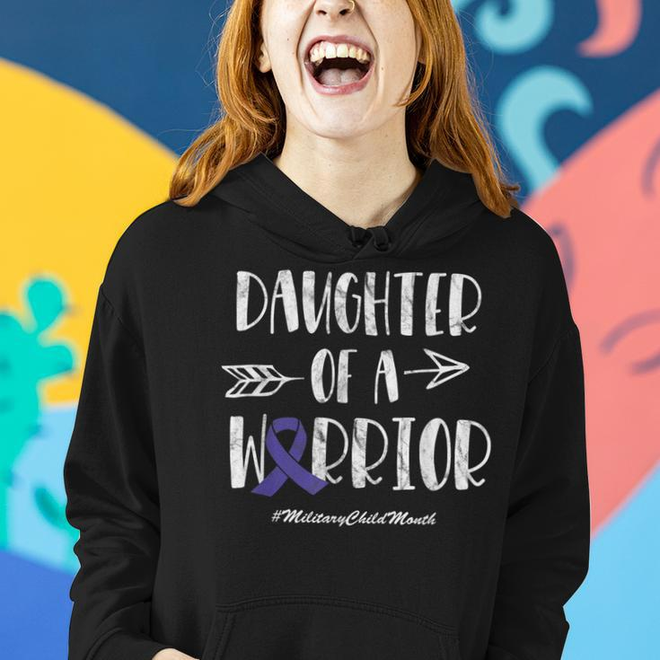 Daughter Of A Warrior Womens Purple Up For Military Kids Women Hoodie Gifts for Her