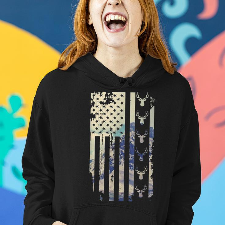 Deer Hunting American Flag 4Th Of July Fathers Day Christmas Women Hoodie Gifts for Her