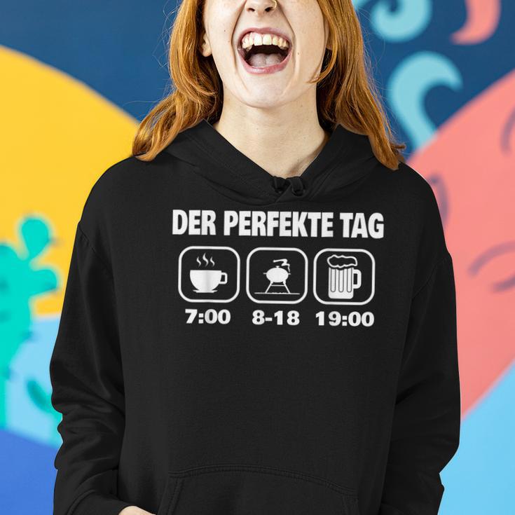 Der Perfekte Tag Kaffee Grillen Bier Bbq Grillmeister Grill Frauen Hoodie Geschenke für Sie