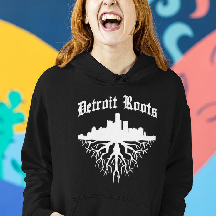 Detroit Roots Gift Women Hoodie Graphic Print Hooded Sweatshirt Gifts for Her