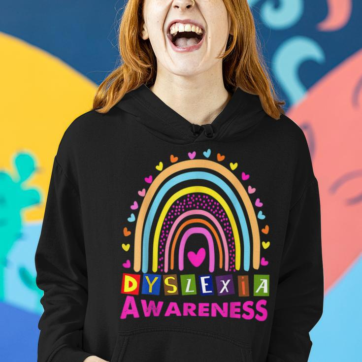 Dyslexia Awareness Month Rainbow Cute Graphic Women Hoodie Graphic Print Hooded Sweatshirt Gifts for Her
