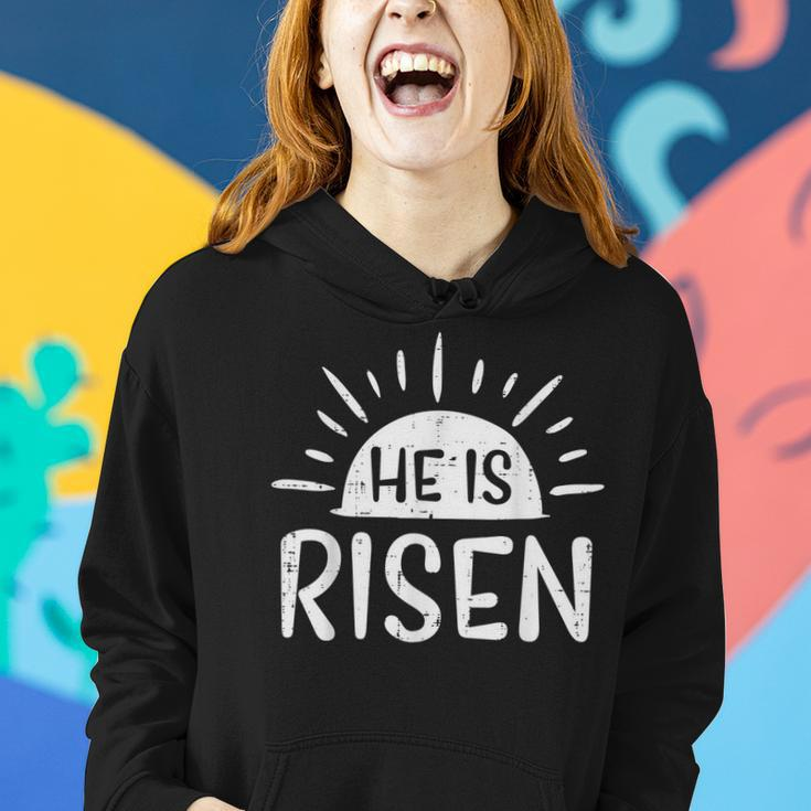Easter Christian He Is Risen Sun Resurrection Men Women Kids Women Hoodie Gifts for Her