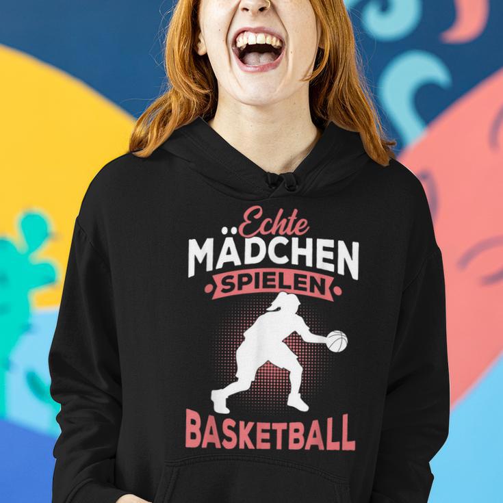 Echte Mädchen Spielen Basketball Spruch Baketballerin Frauen Hoodie Geschenke für Sie