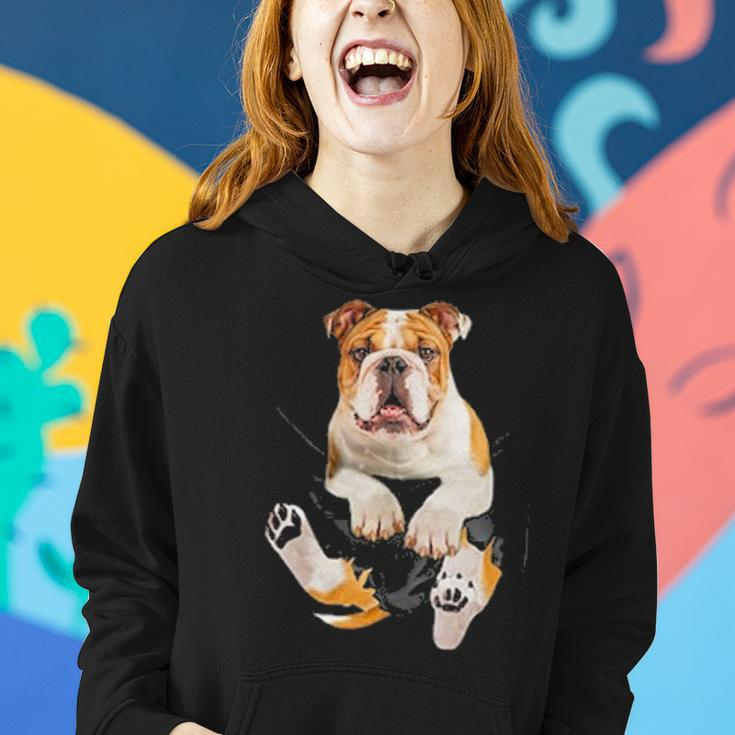 English British Bulldog Pocket Funny Mom Dad Kid Lover Gifts Women Hoodie Gifts for Her