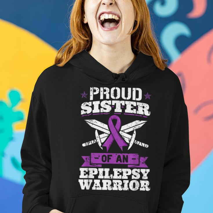 Epilepsy Warrior Sister Epileptic Seizure Disorder Advocate Women Hoodie Gifts for Her