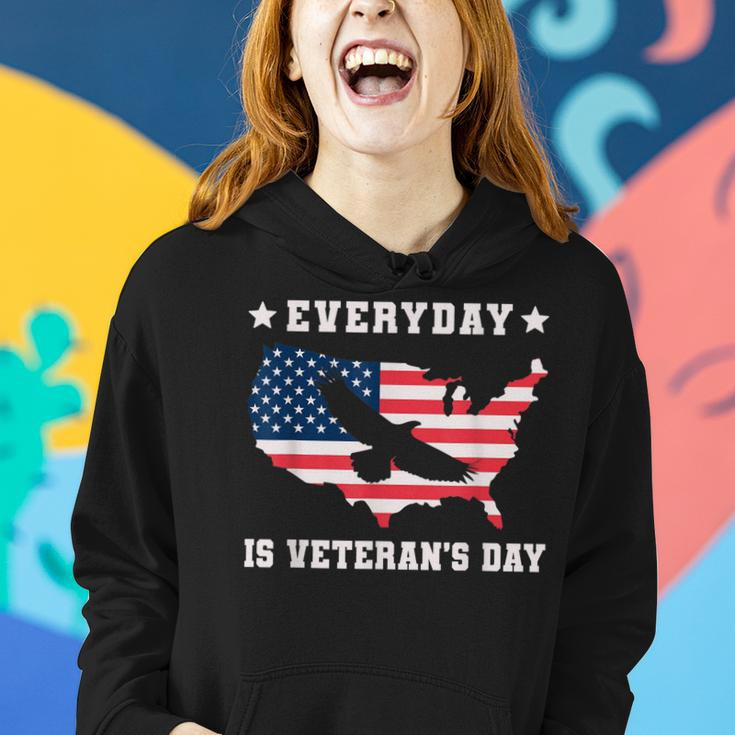 Everyday Is Veterans Day Proud American Flag Women Hoodie Graphic Print Hooded Sweatshirt Gifts for Her