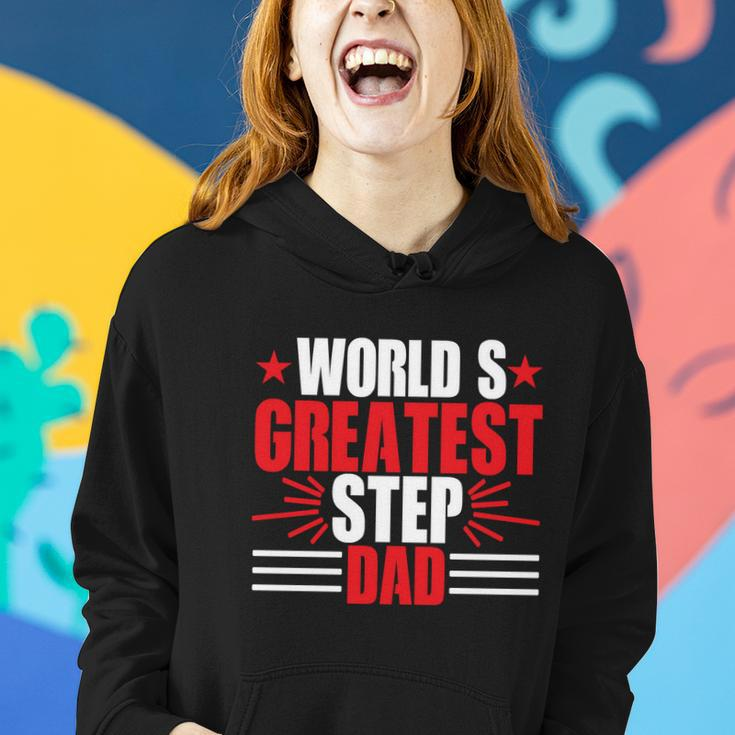 Fathers Day Gift Worlds Greatest Step Dad Plus Size Shirts For Dad Son Family Women Hoodie Gifts for Her