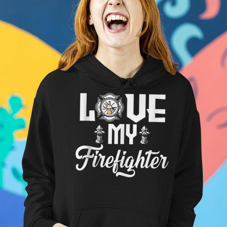 Fire Fighter Women Wife Of The Firefighter Women Hoodie Gifts for Her