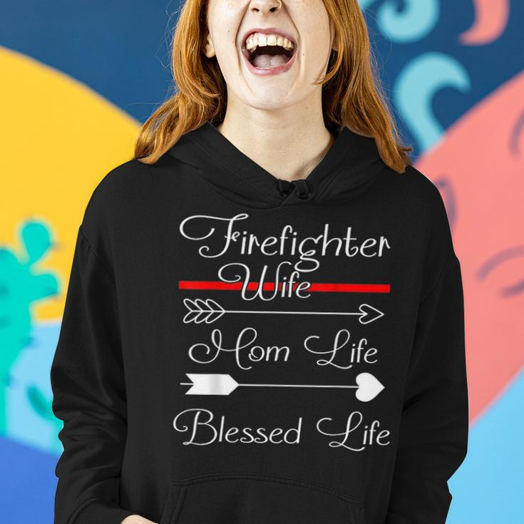 Firefighter Wife Mom Life Blessed Life V2 Women Hoodie Gifts for Her