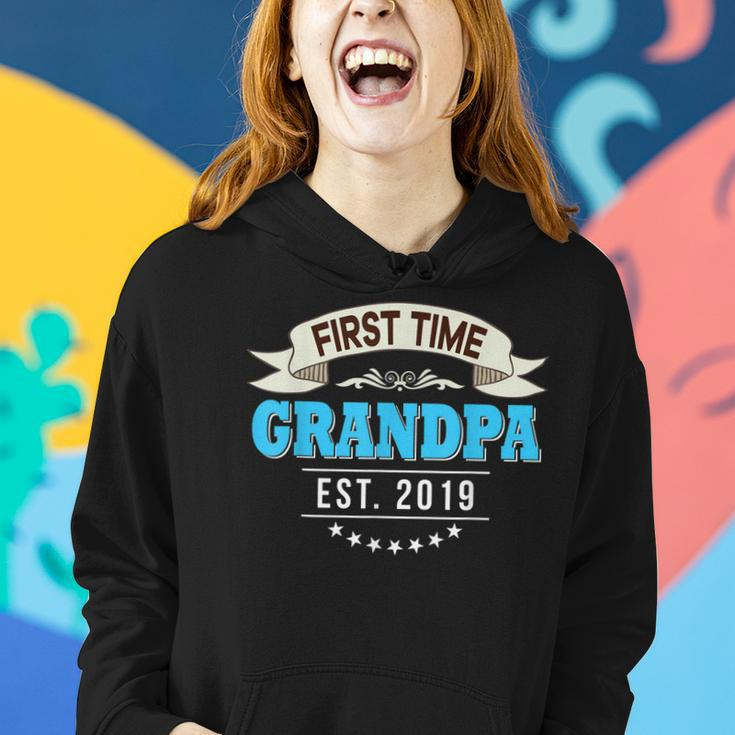 First Time Grandpa Est 2019 New Dad Mom Father Women Hoodie Gifts for Her