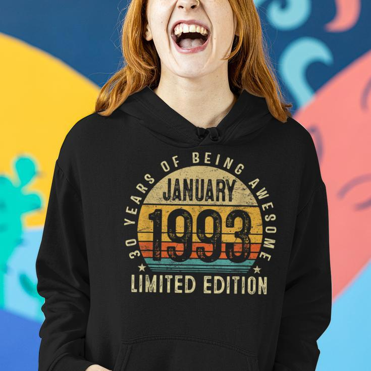 Funny 30 Years Old Vintage January 1993 30Th Birthday Gift Women Hoodie Gifts for Her