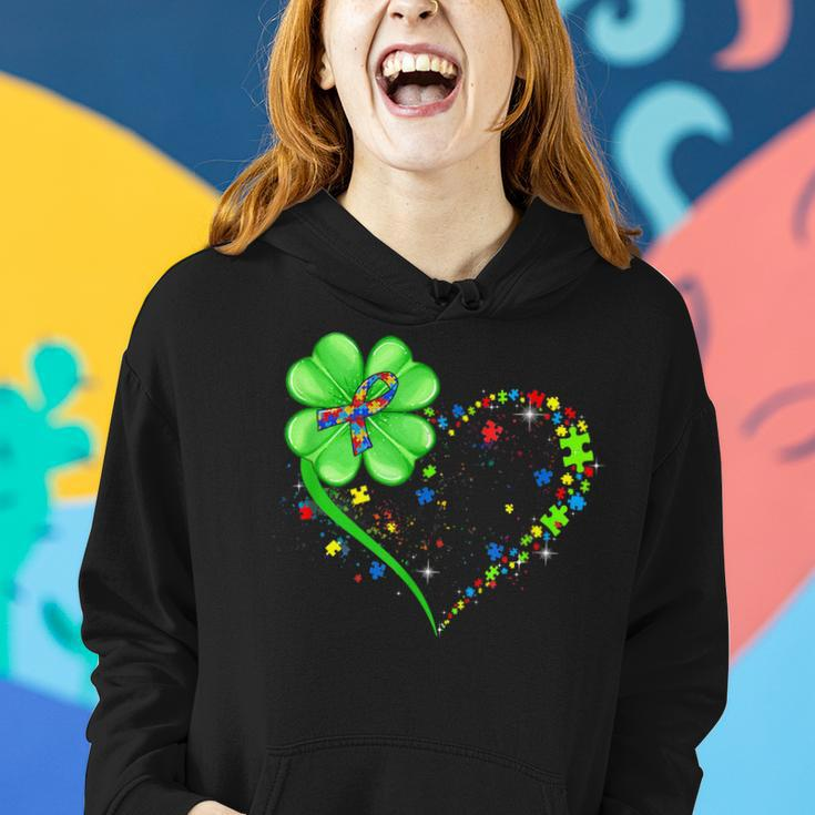 Funny Autism St Patricks Day Clover Autism Mom Boy Women Hoodie Gifts for Her