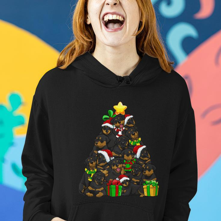 Funny Christmas Rottweiler Pajama Shirt Tree Dog Dad Xmas Women Hoodie Gifts for Her