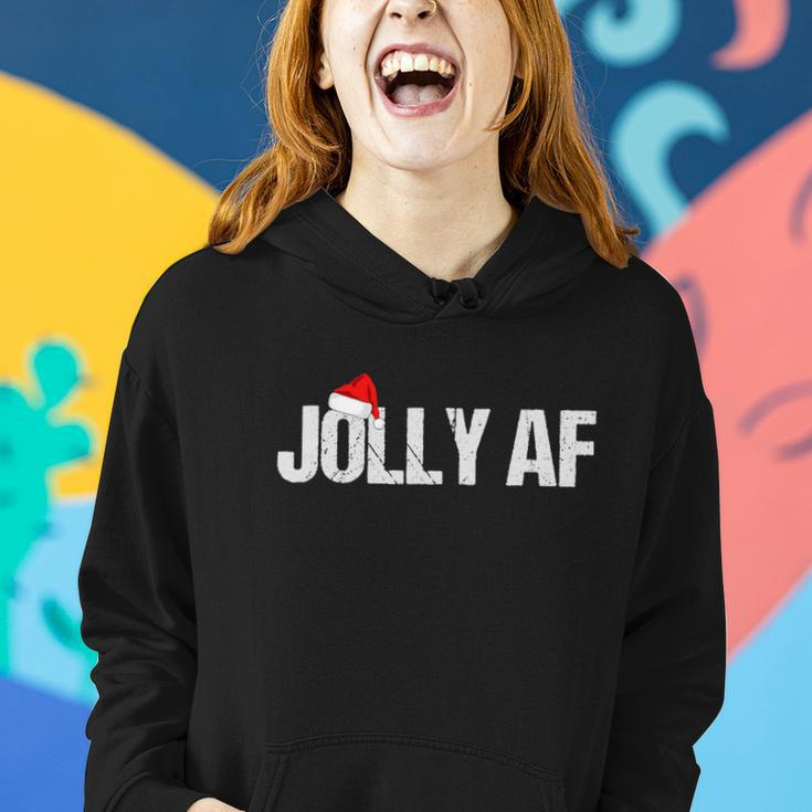 Funny Christmas Shirts Gifts & Pajamas Santa Hat Jolly Af Tshirt V2 Women Hoodie Gifts for Her
