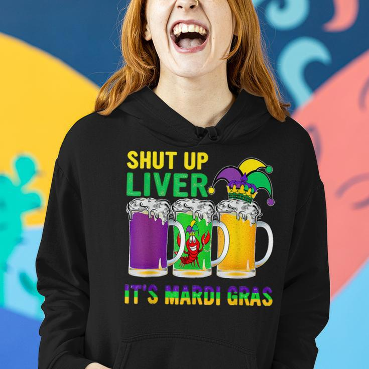 Funny Crawfish Boil Shut Up Liver Mardi Gras Beer Drinking Women Hoodie Gifts for Her