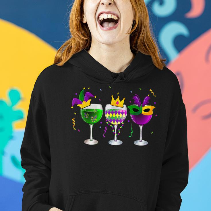 Funny Drinking Wine Mardi Gras Glass Of Wine Men Women Gifts Women Hoodie Gifts for Her